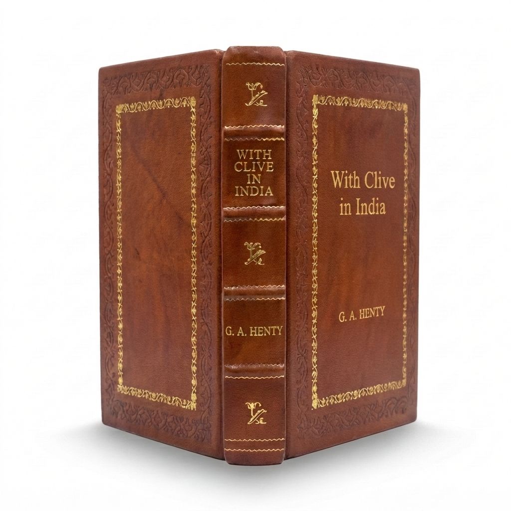 With Clive in India by G. A. Henty — handcrafted leather bound edition with gold embossing
