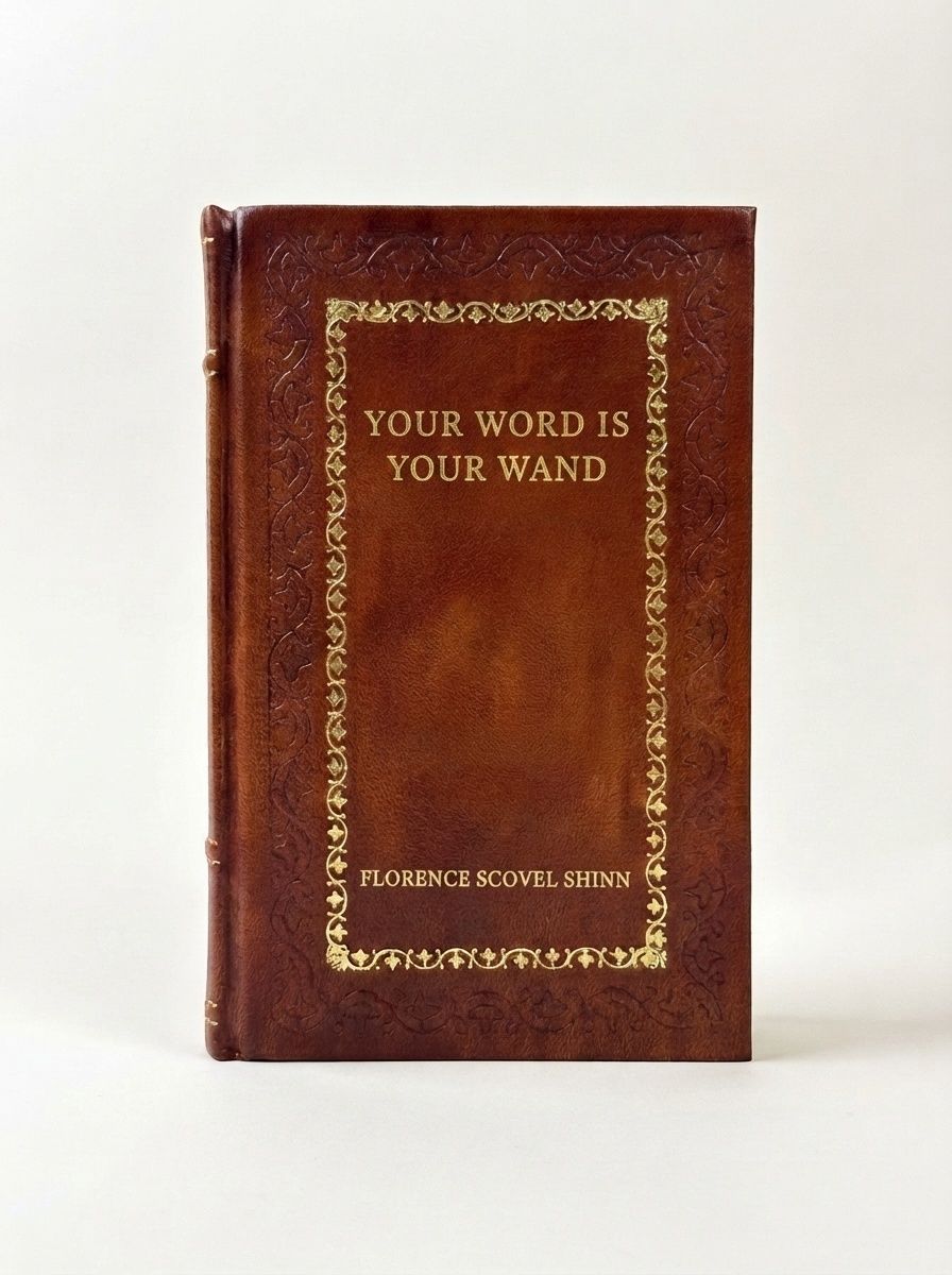 Your Word Is Your Wand by Florence Scovel Shinn — handcrafted leather bound edition with gold embossing