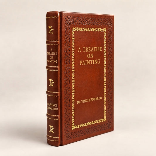 A Treatise on Painting by Leonardo da Vinci leather-bound edition with gold-tone foil spine