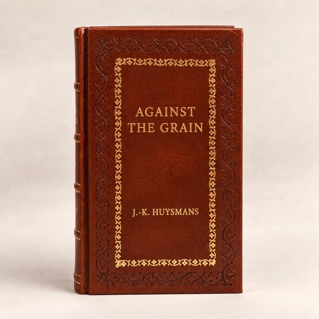 Against the Grain by Joris-Karl Huysmans leather-bound edition with gold-tone foil spine