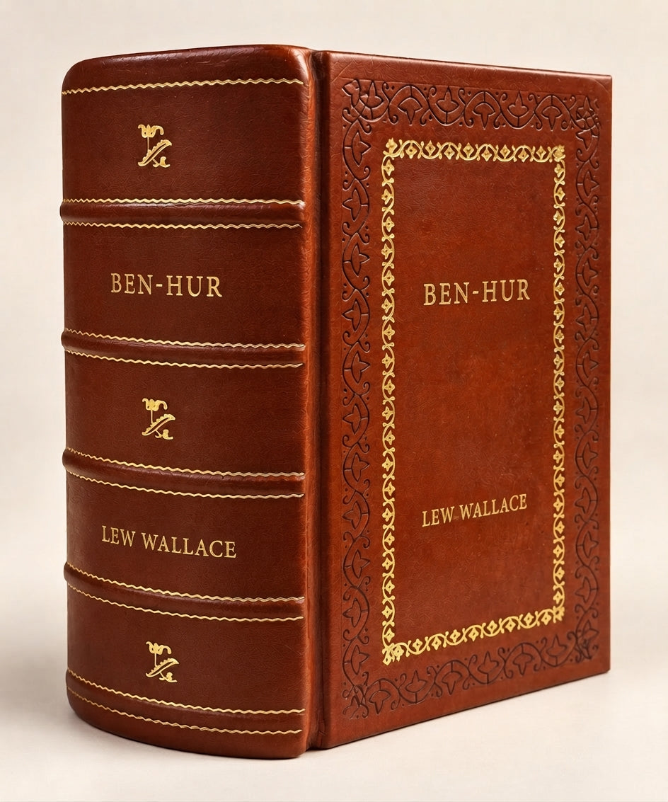 Ben-Hur by Lew Wallace leather-bound edition with gold-tone foil spine