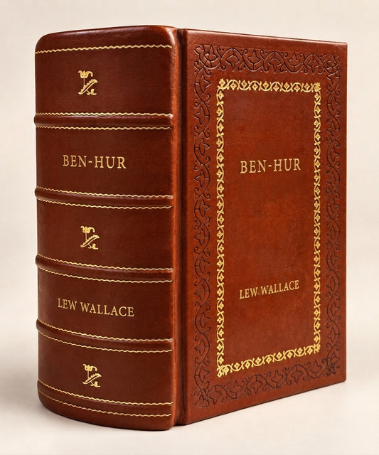 Ben-Hur by Lew Wallace leather-bound edition with gold-tone foil spine