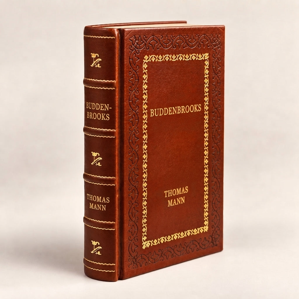 Buddenbrooks by Thomas Mann leather-bound edition with gold-tone foil spine
