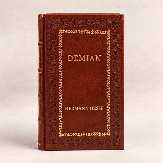 Demian by Hermann Hesse leather-bound edition with gold-tone foil spine