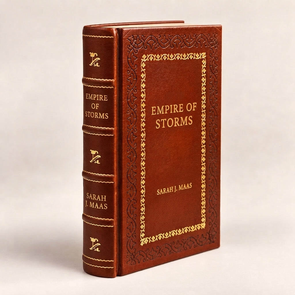 Empire of Storms by Sarah J. Maas leather-bound edition with gold-tone foil spine
