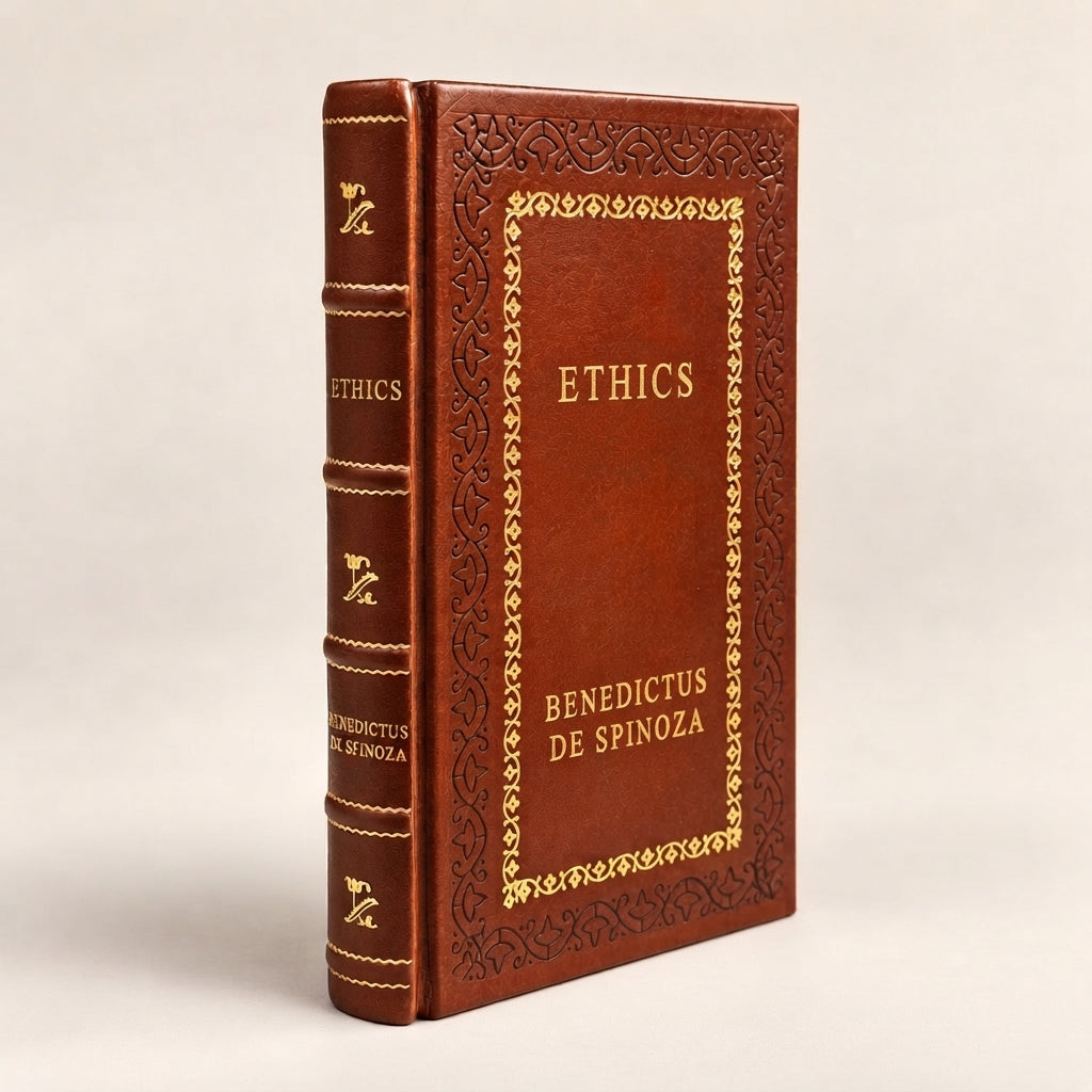 Ethics by Baruch Spinoza leather-bound edition with gold-tone foil spine