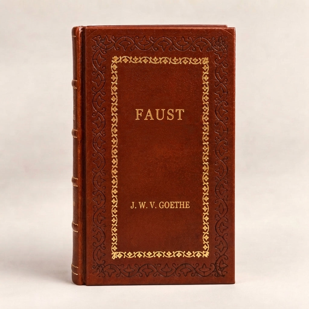 Faust by Johann Wolfgang von Goethe leather-bound edition with gold-tone foil spine