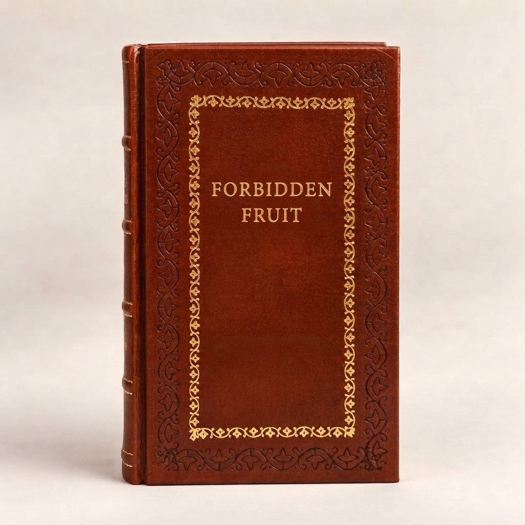 Forbidden Fruit leather-bound edition with gold-tone foil spine