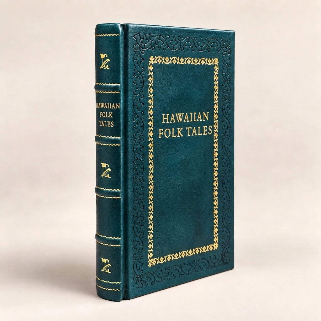Hawaiian Folk Tales leather-bound edition with gold-tone foil spine