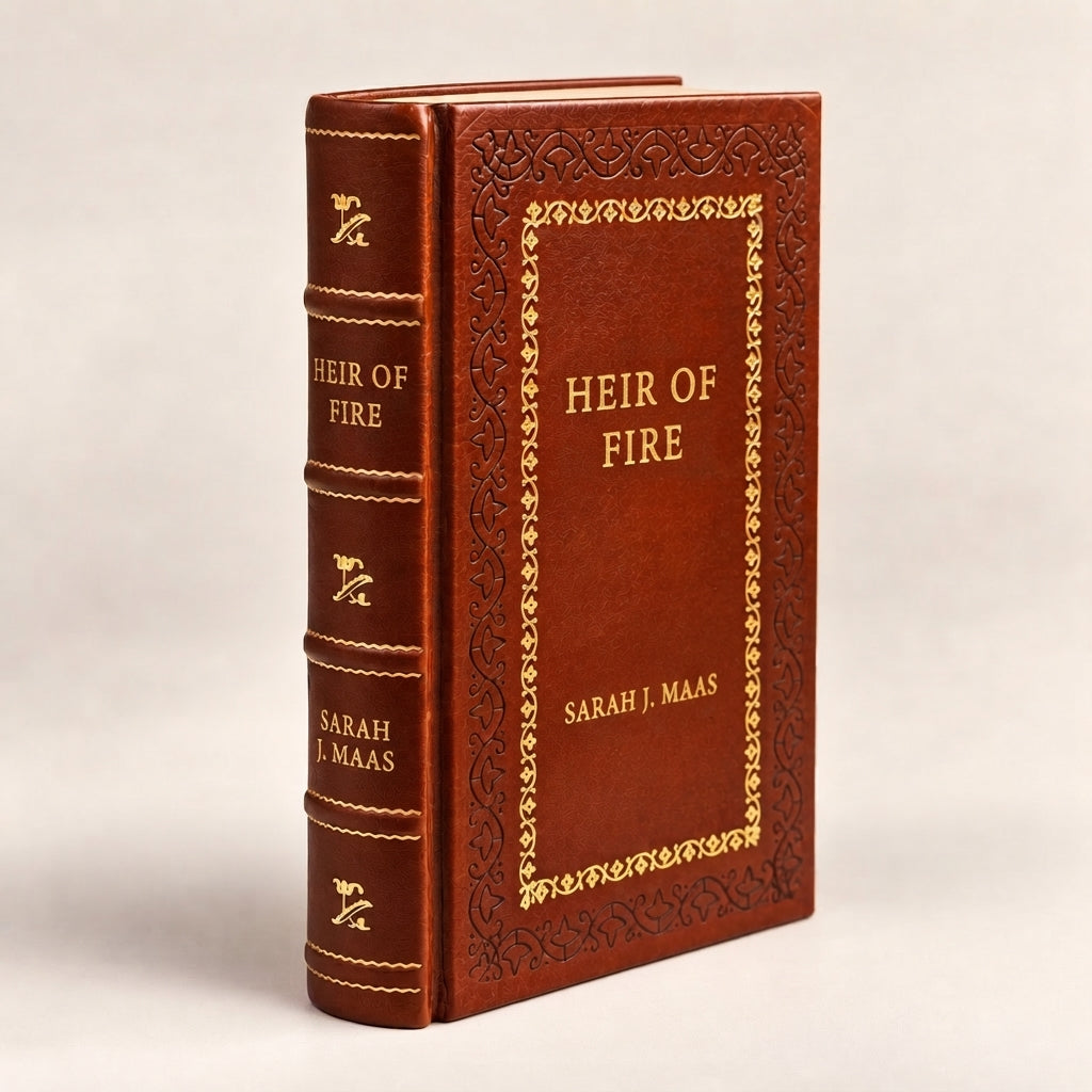 Heir of Fire by Sarah J. Maas leather-bound edition with gold-tone foil spine