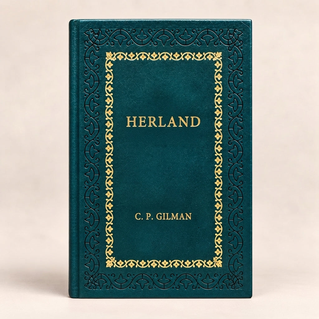 Herland by Charlotte Perkins Gilman leather-bound edition with gold-tone foil spine