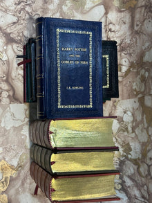 Harry Potter leather bound books gold gilded edges
