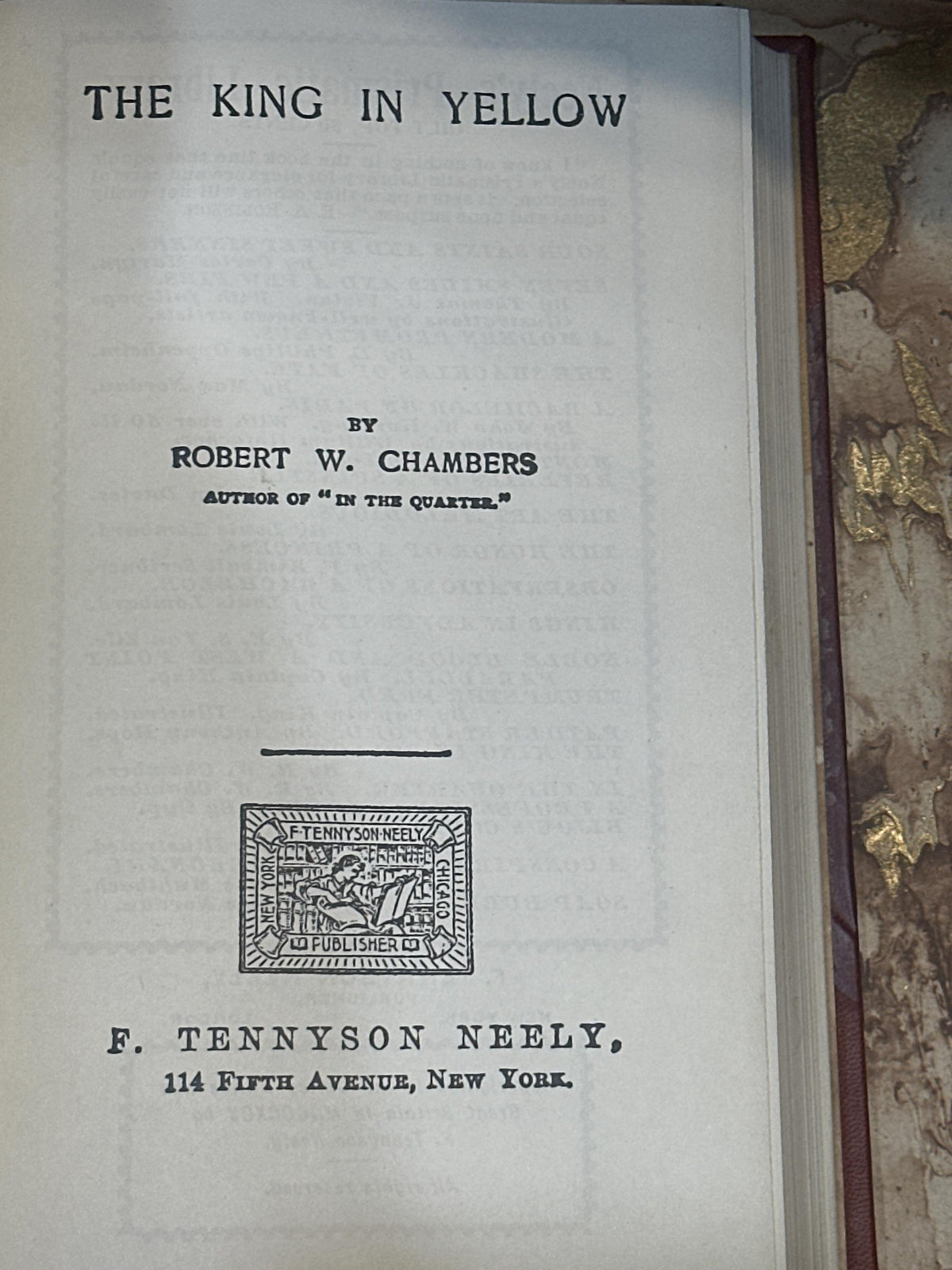 The King in Yellow 1895 Robert W. Chambers [Leather Bound]