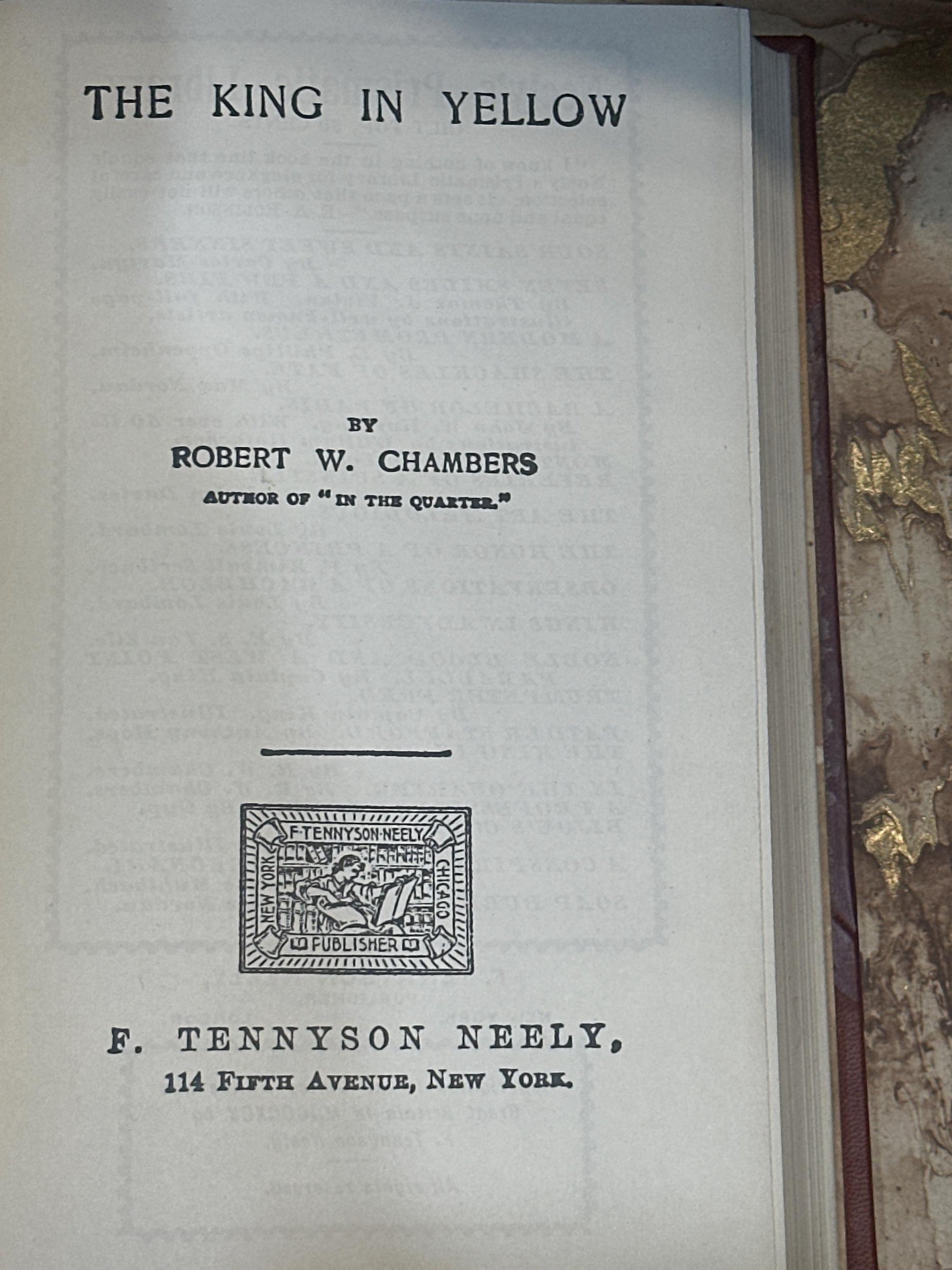 The King in Yellow 1895, Robert W. Chambers [Leather Bound]
