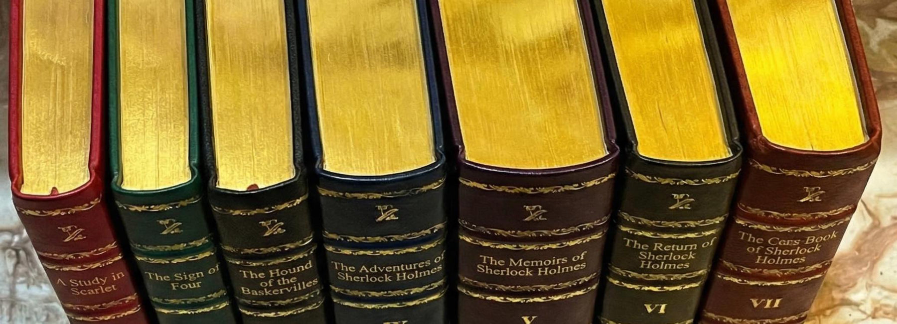 Sherlock Holmes 7 Books Leather Bound Set A.C. Doyle Collection