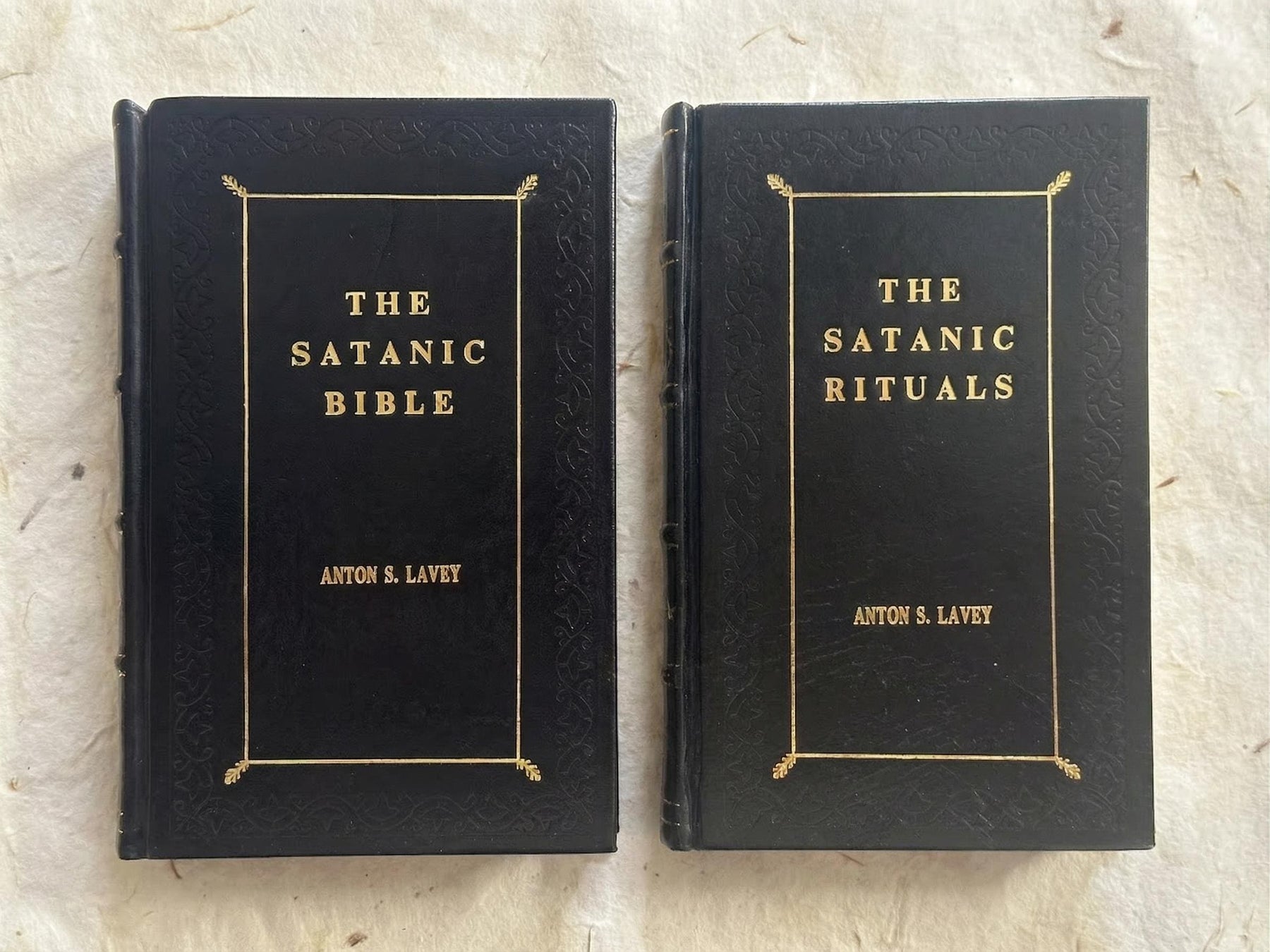 Leather Bound Satanic Bible & Rituals Set - Anton LaVey Rebound