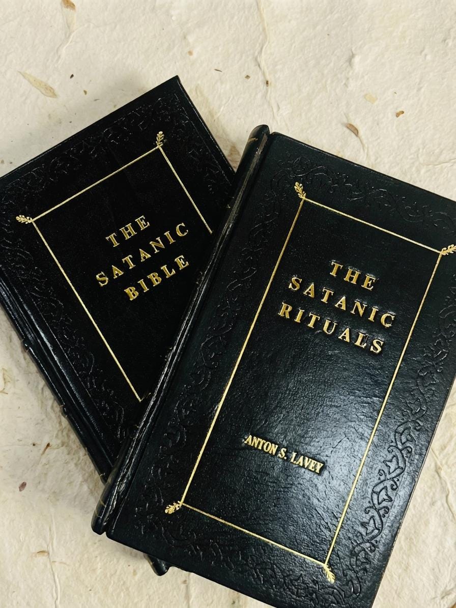 Leather Bound Satanic Bible & Rituals Set - Anton LaVey Rebound