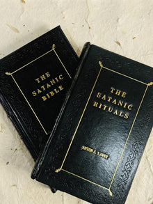 Leather Bound Satanic Bible & Rituals Set - Anton LaVey Rebound