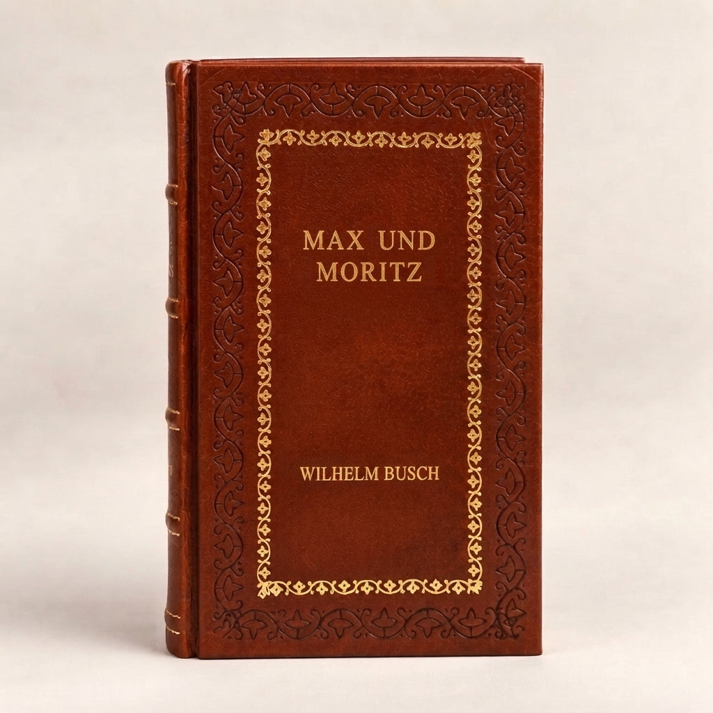 Max und Moritz by Wilhelm Busch leather-bound edition with gold-tone foil spine