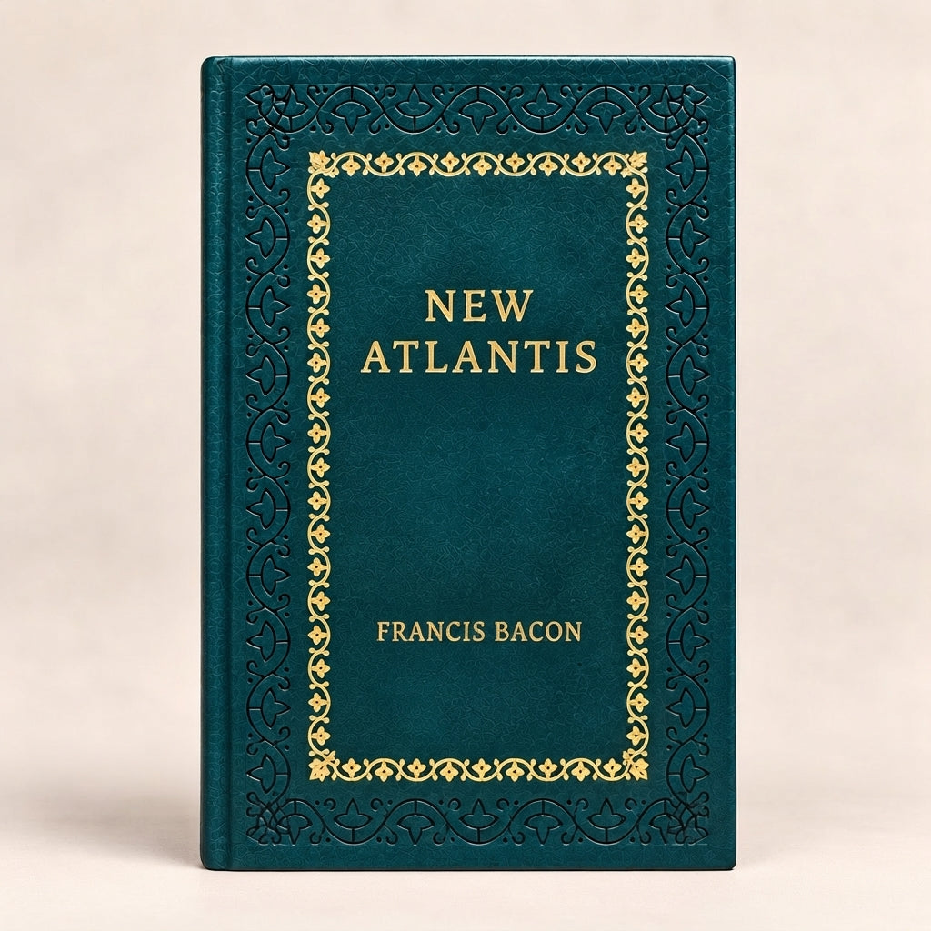 New Atlantis by Francis Bacon leather-bound edition with gold-tone foil spine