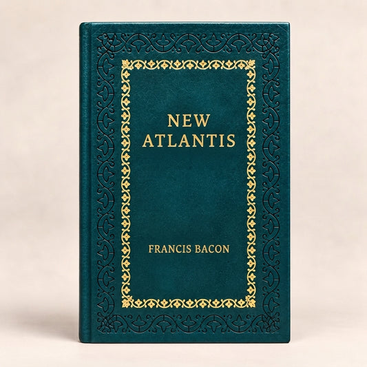 New Atlantis by Francis Bacon leather-bound edition with gold-tone foil spine