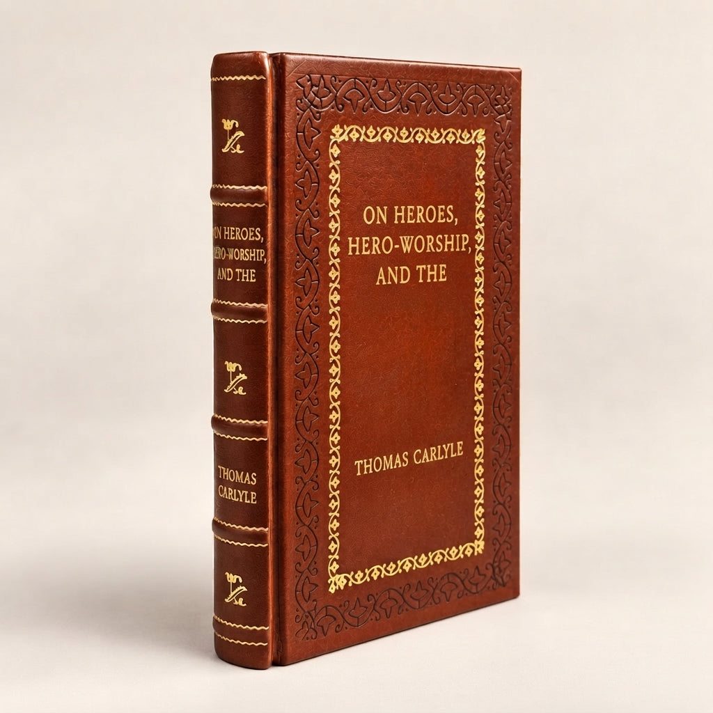 On Heroes, Hero-Worship, and the Heroic in History by Thomas Carlyle leather-bound edition with gold-tone foil spine