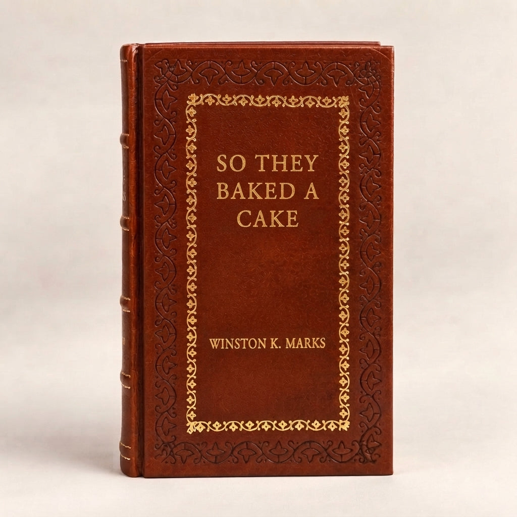 So They Baked a Cake by Winston K. Marks leather-bound edition with gold-tone foil spine
