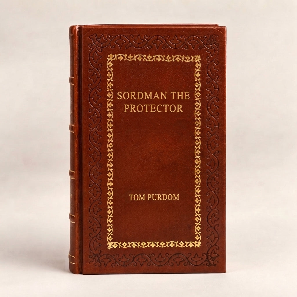 Sordman the Protector by Tom Purdom leather-bound edition with gold-tone foil spine