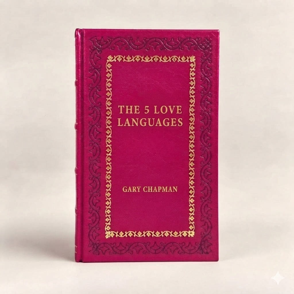 The 5 Love Languages by Gary Chapman leather-bound edition with gold-tone foil spine