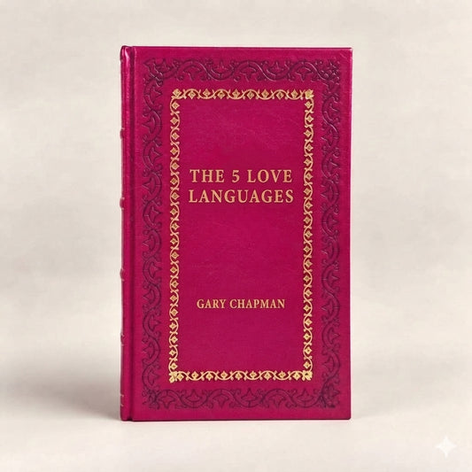 The 5 Love Languages by Gary Chapman leather-bound edition with gold-tone foil spine