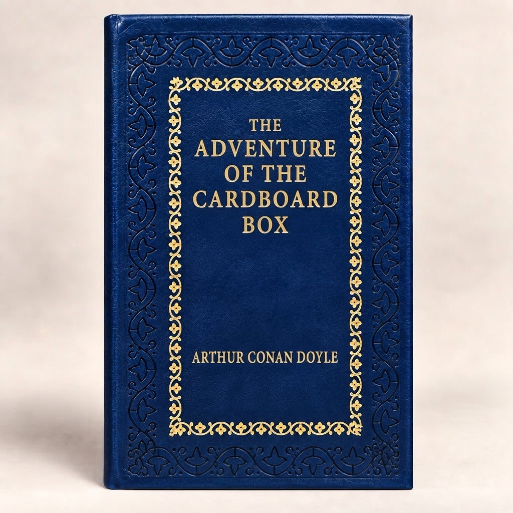 The Adventure of the Cardboard Box by Arthur Conan Doyle leather-bound edition with gold-tone foil spine