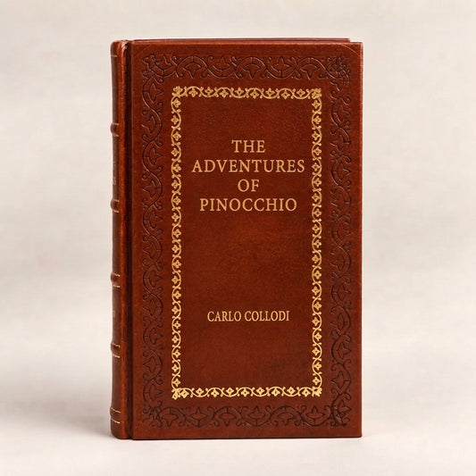 The Adventures of Pinocchio by Carlo Collodi leather-bound edition with gold-tone foil spine