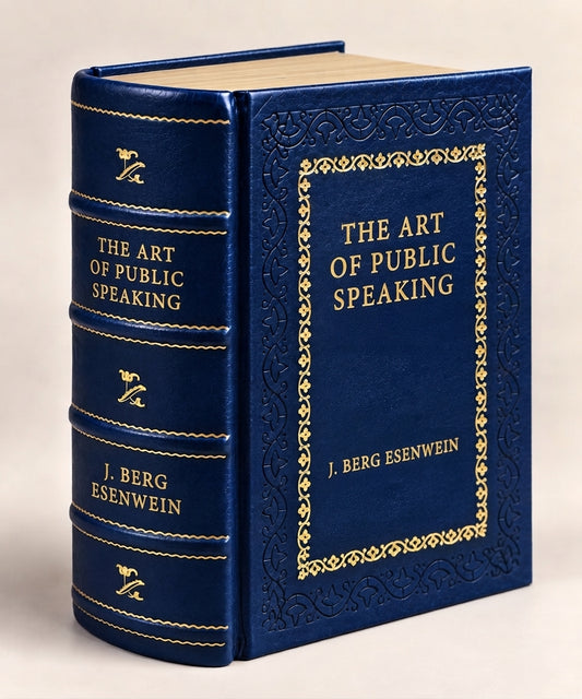The Art of Public Speaking by J. Berg Esenwein leather-bound edition with gold-tone foil spine