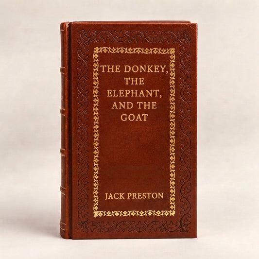 The Donkey, the Elephant, and the Goat by Jack Preston leather-bound edition with gold-tone foil spine