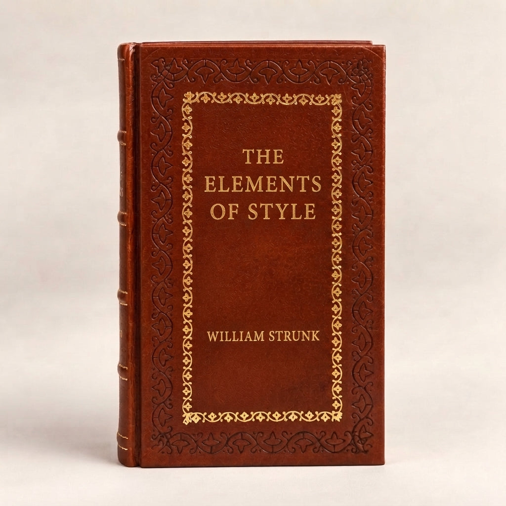 The Elements of Style by William Strunk leather-bound edition with gold-tone foil spine