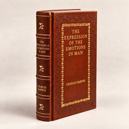 The Expression of the Emotions in Man and Animals by Charles Darwin leather-bound edition with gold-tone foil spine