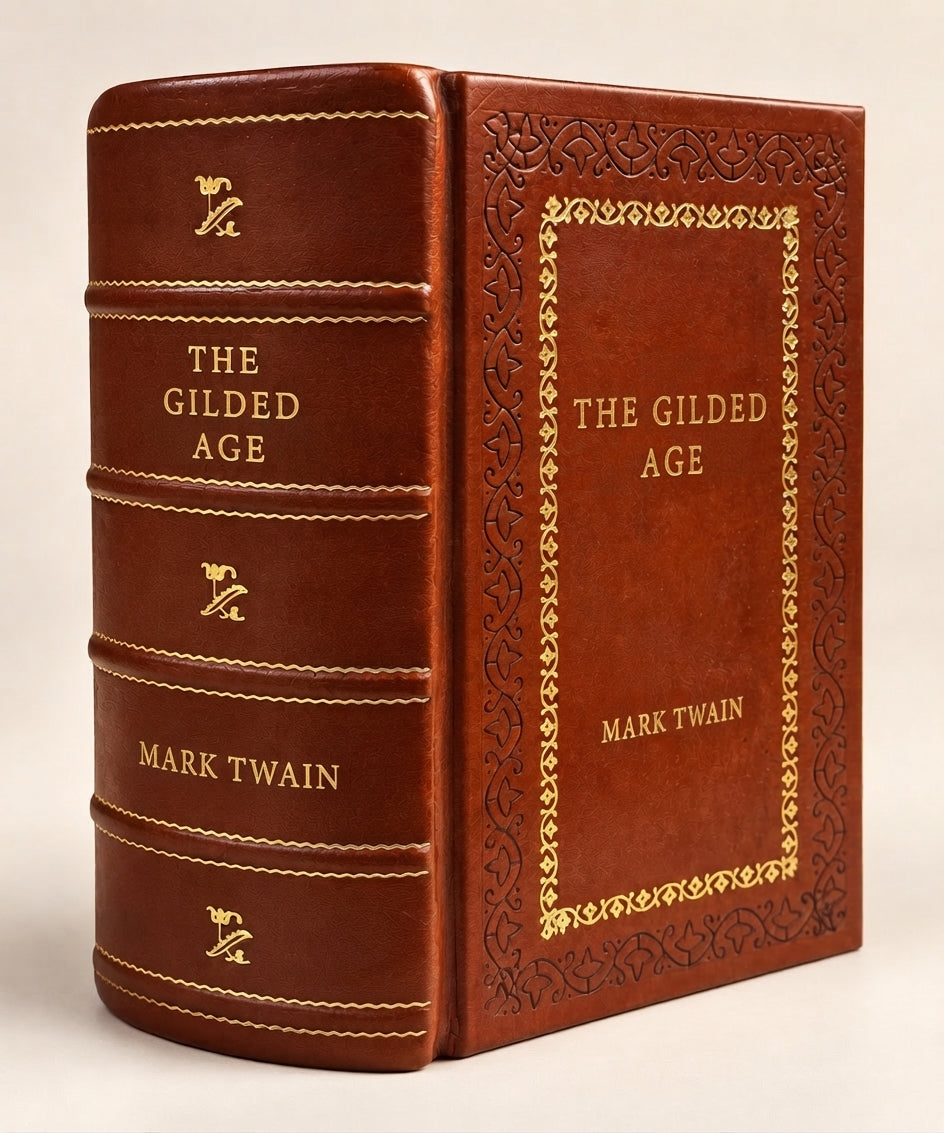 The Gilded Age by Mark Twain leather-bound edition with gold-tone foil spine