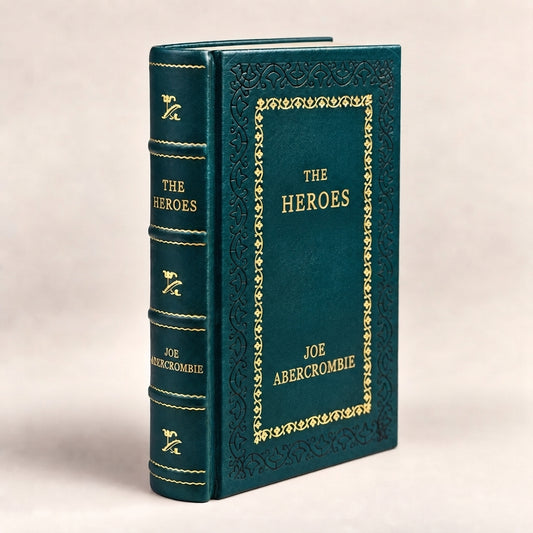 The Heroes by Joe Abercrombie leather-bound edition with gold-tone foil spine