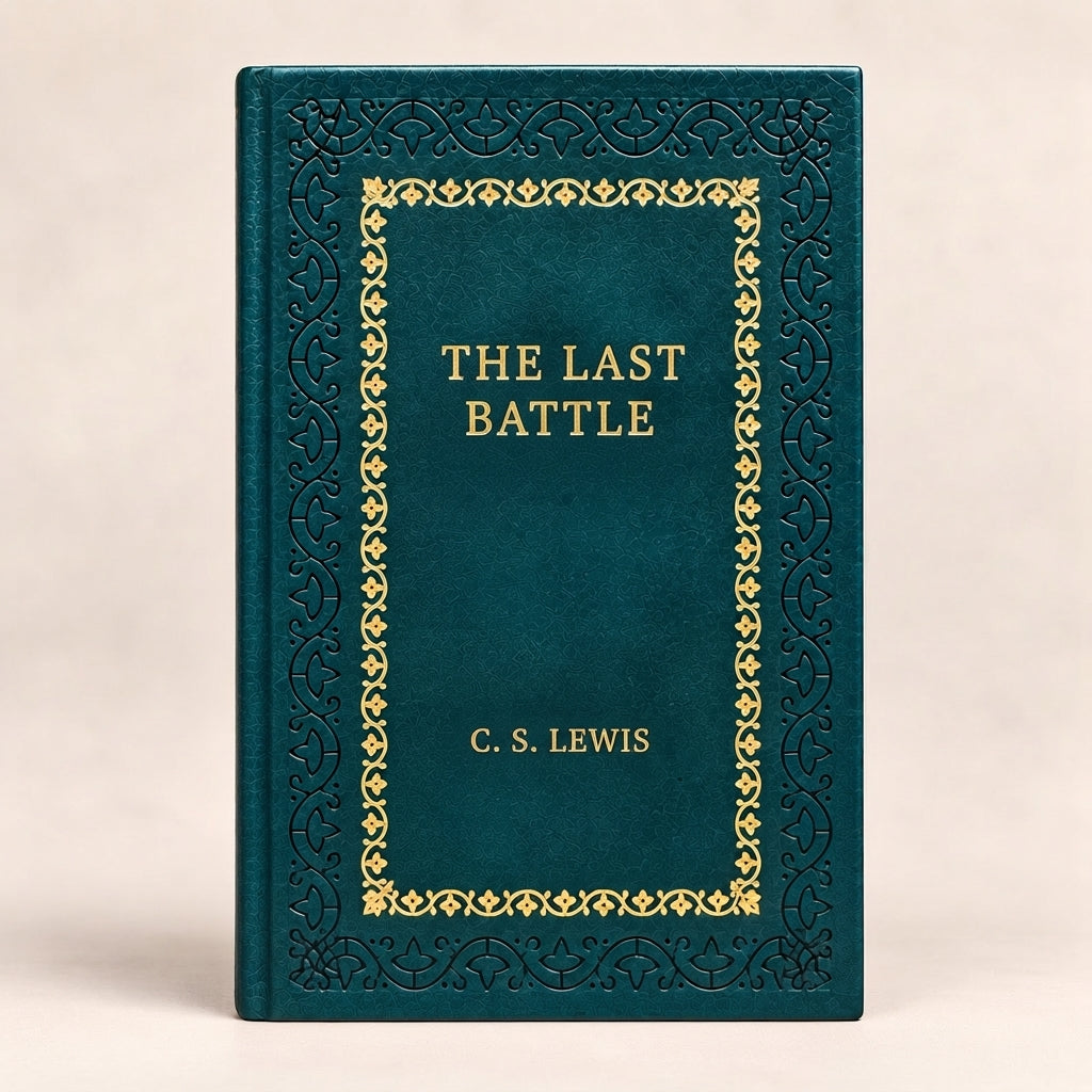 The Last Battle by C. S. Lewis leather-bound edition with gold-tone foil spine