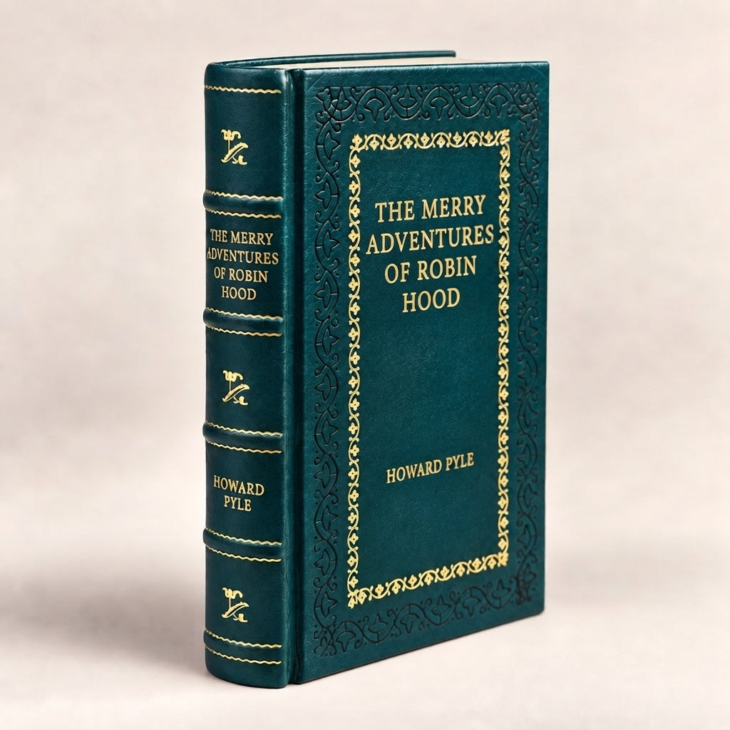 The Merry Adventures of Robin Hood by Howard Pyle leather-bound edition with gold-tone foil spine