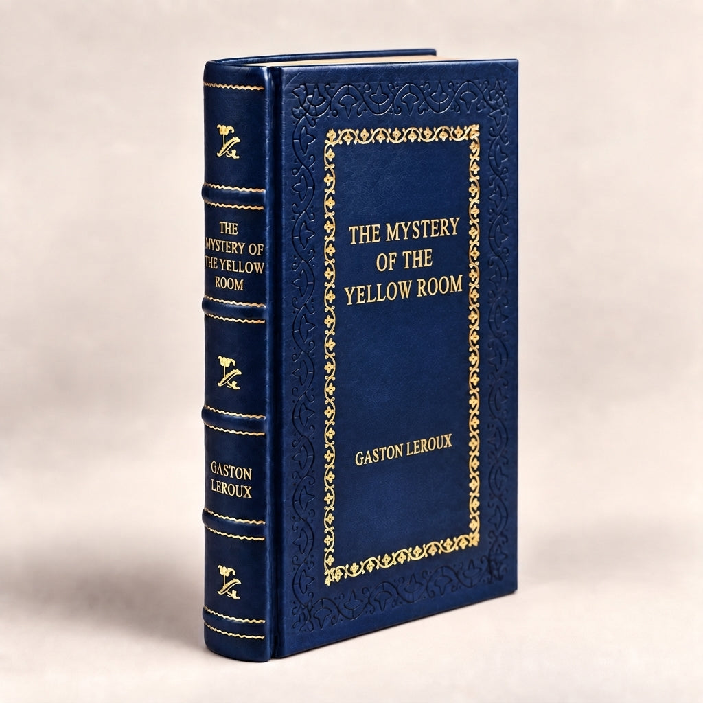 The Mystery of the Yellow Room by Gaston Leroux leather-bound edition with gold-tone foil spine