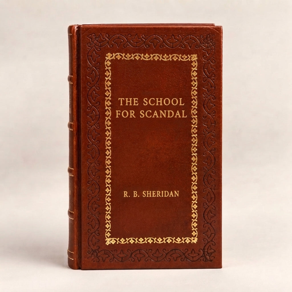 The School for Scandal by Richard Brinsley Sheridan leather-bound edition with gold-tone foil spine