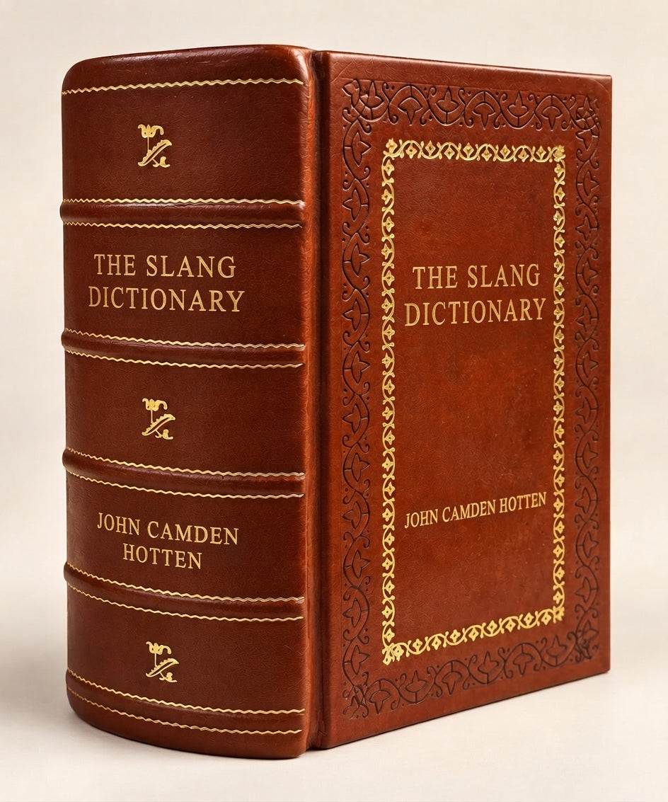 The Slang Dictionary by John Camden Hotten leather-bound edition with gold-tone foil spine