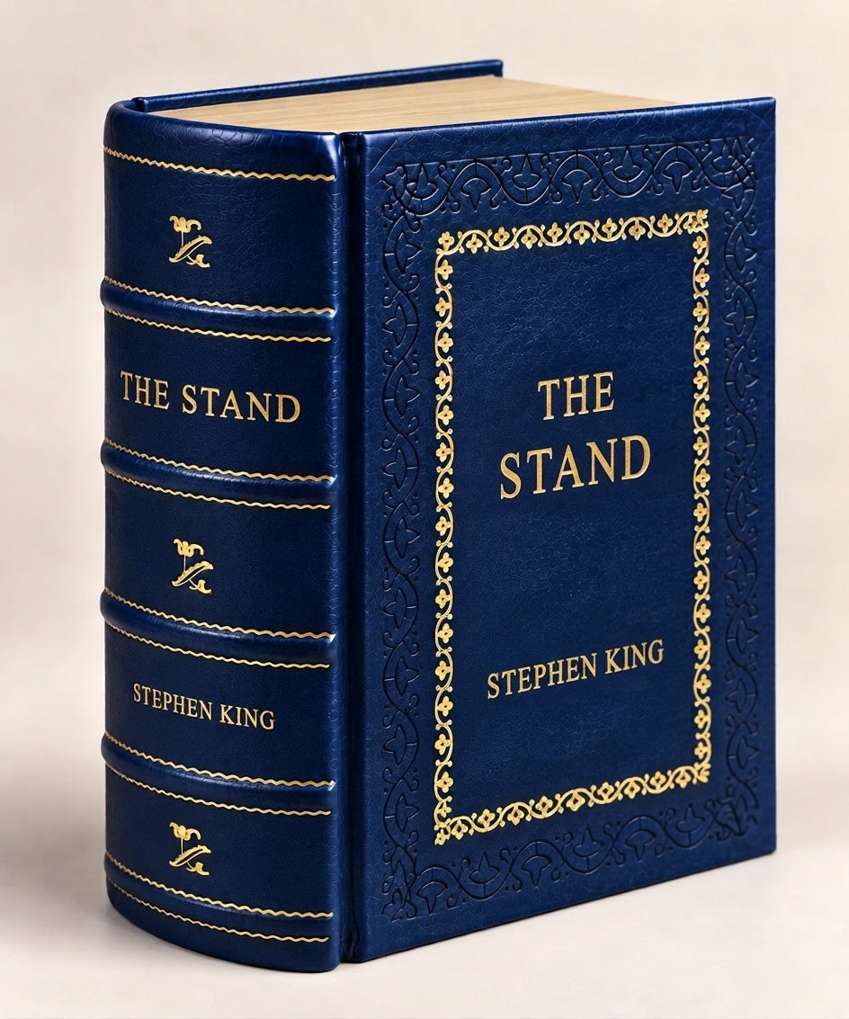 The Stand by Stephen King leather-bound edition with gold-tone foil spine