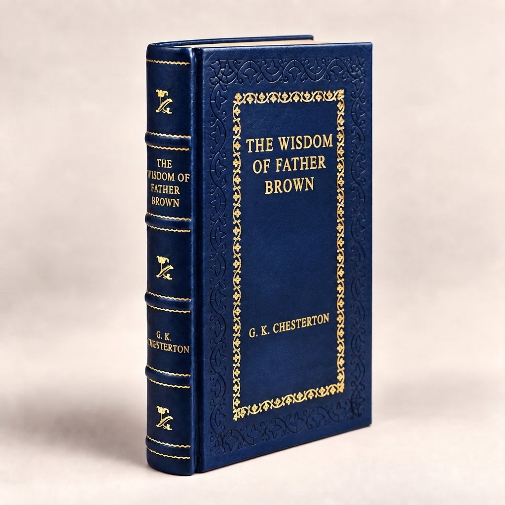 The Wisdom of Father Brown by G. K. Chesterton leather-bound edition with gold-tone foil spine