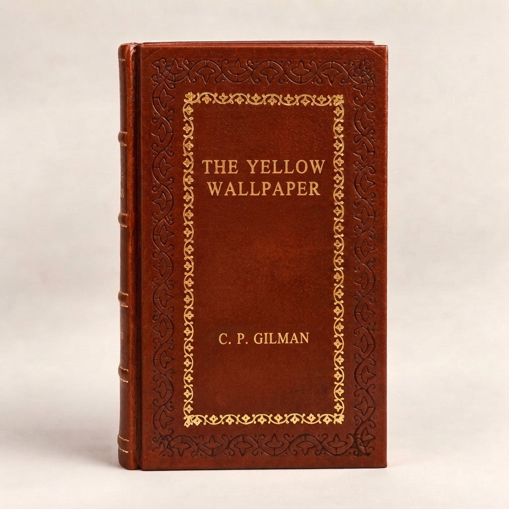 The Yellow Wallpaper by Charlotte Perkins Gilman leather-bound edition with gold-tone foil spine