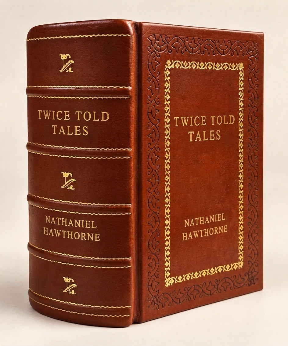 Twice Told Tales by Nathaniel Hawthorne leather-bound edition with gold-tone foil spine