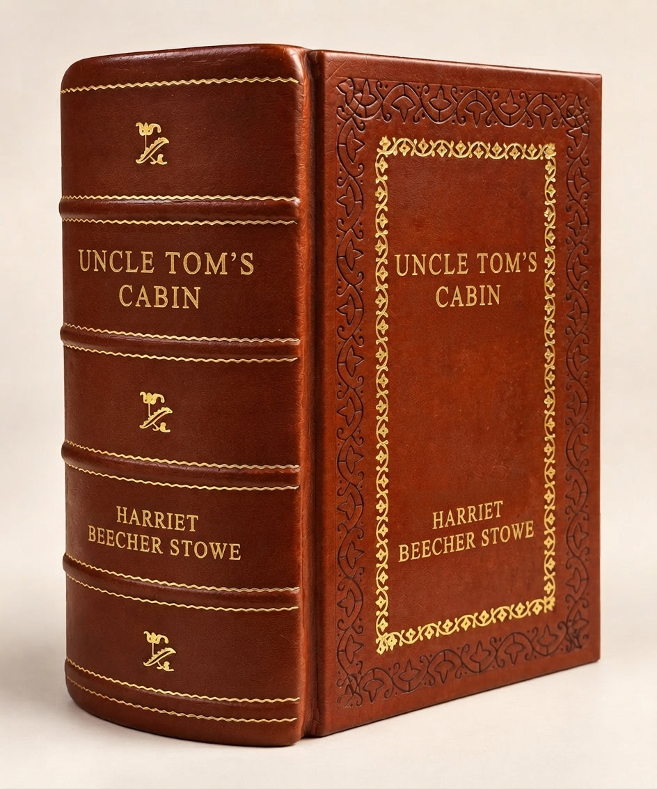 Uncle Tom's Cabin by Harriet Beecher Stowe leather-bound edition with gold-tone foil spine