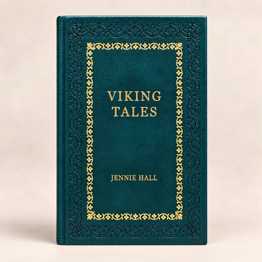 Viking Tales by Jennie Hall leather-bound edition with gold-tone foil spine